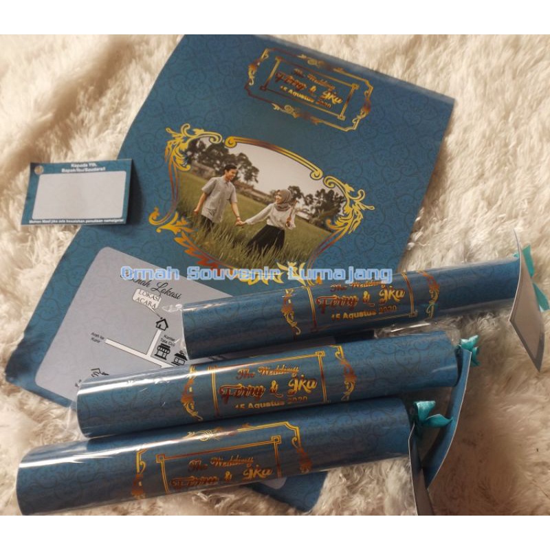 Undangan gulung Pita Undangan Unik