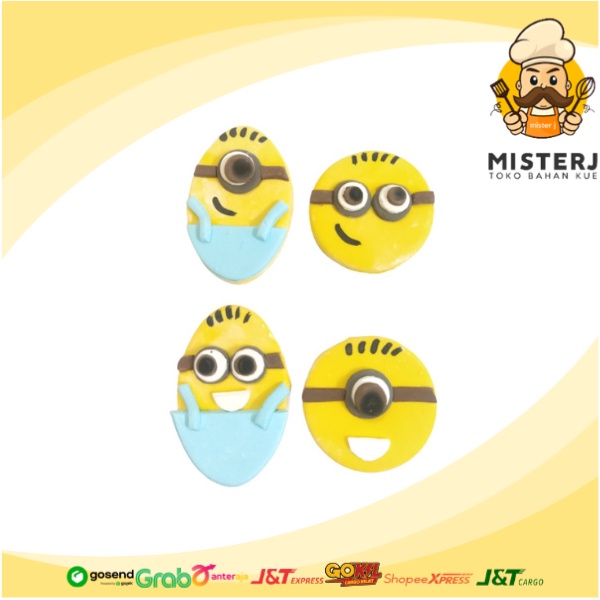 

GPU 99 | Hiasan Kue Gumpaste | 1 Set Minion isi 4 Pcs | Gumpaste Set Minion 4 pcs