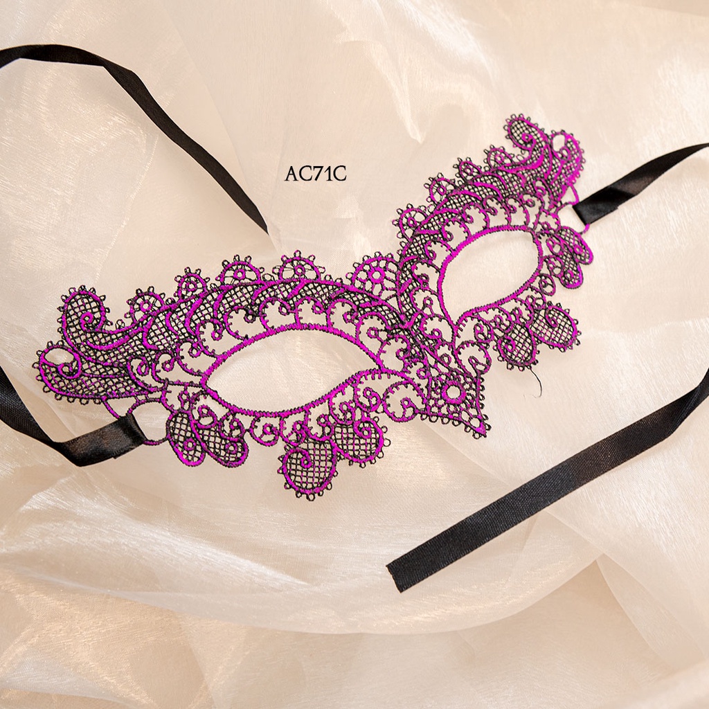 [PRODUCT READY] TOPENG PESTA SEXY LINGERIE MASK MODEL RENDA UNGU LACE AC71C