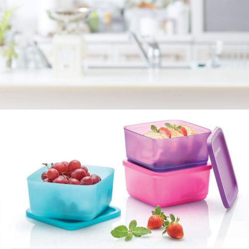 Small Square Round Tupperware || Small Tropical Fiesta Tupperware || Small Summer Fresh Tupperware