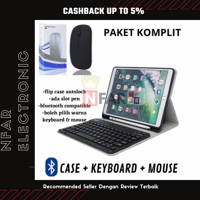Keyboard Casing Keyboard Bluetooth Mouse Untuk Samsung Tab S6 Lite P610/ P615