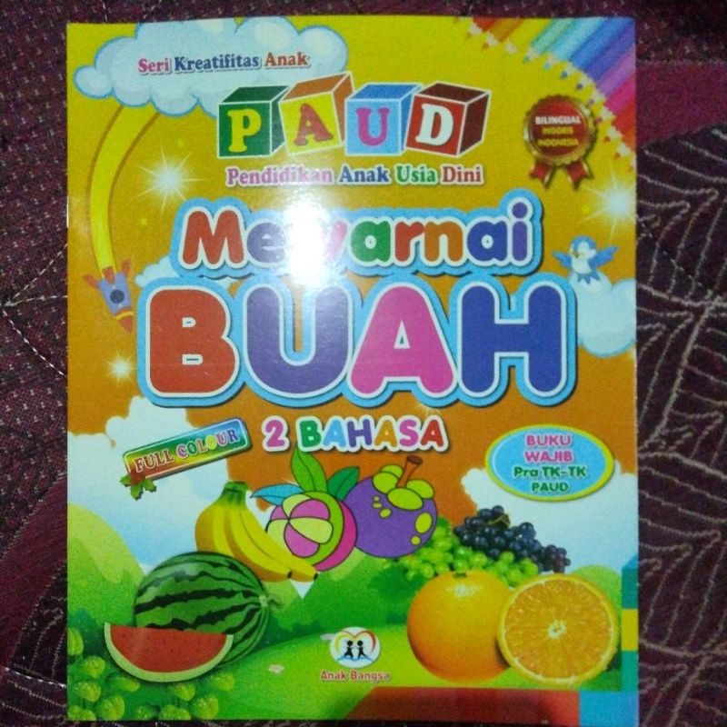 buku TK - mewarnai buah