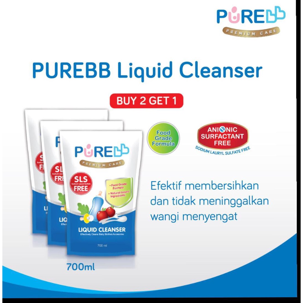 PUREBB LIQUID CLEANSER REFILL 700ML /sabun cuci perlengkapan baby