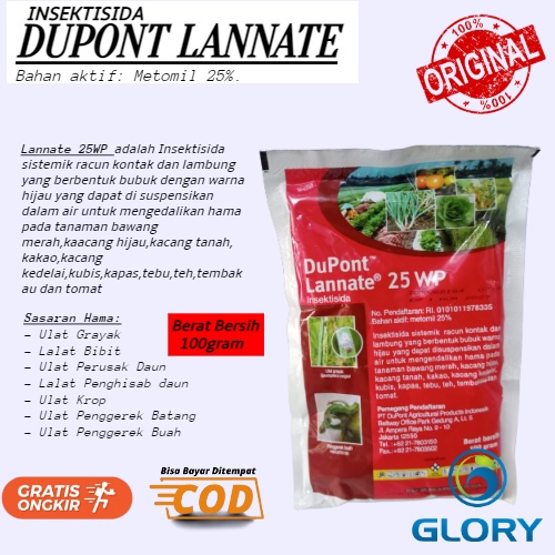 Dupont Lannate 25WP 100GRAM Insektisida Racun Obat Pembasmi Hama Serangga Ulat Gayak Daun Jengkal Bu