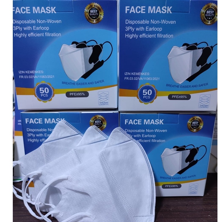 MASKER DUCKBILL GARIS IMPORT ISI 50PCS