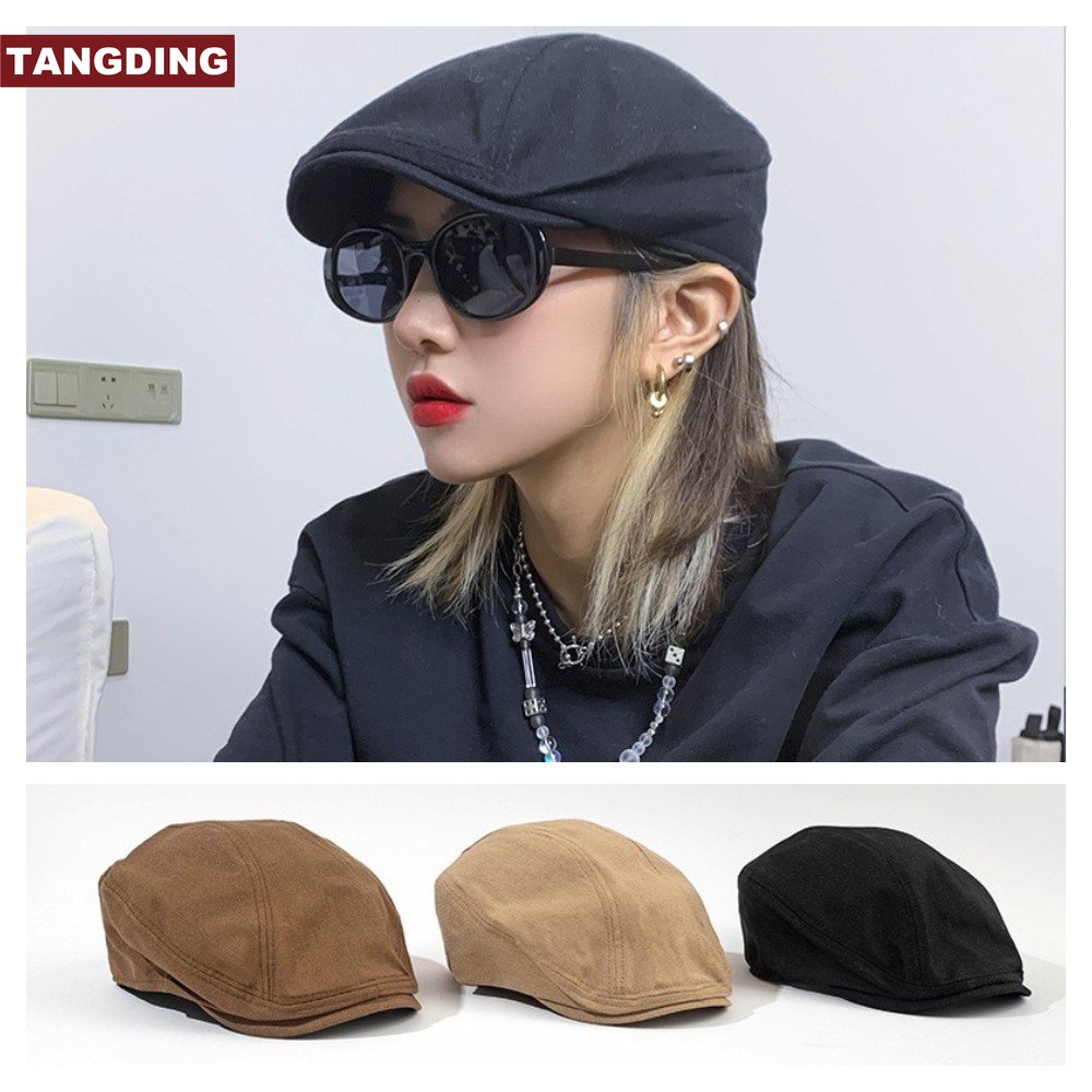 Topi Baret Bahan Linen Breathable Gaya Retro Vintage Untuk Pria Dan Wanita