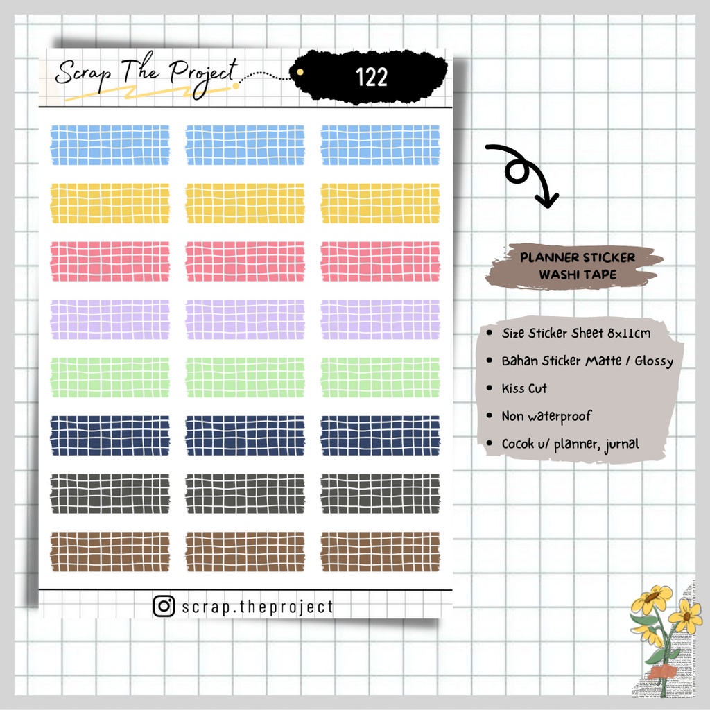

STICKER PLANNER JOURNAL / WASHI TAPE STICKER / STP - 122