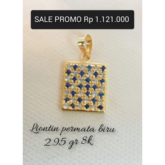 Liontin promo motif mata putih biru kadar 375 8karat