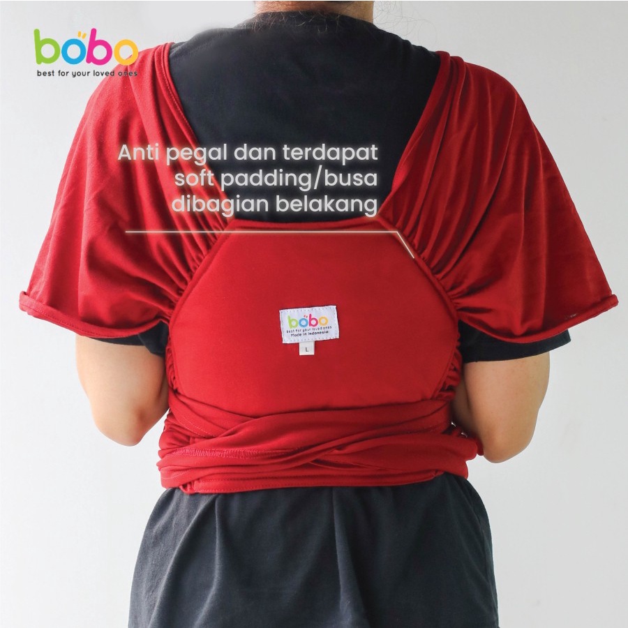 BOBO Gendongan Bayi Instant Geos 3in1 Baby Wrap M Shape Depan Samping