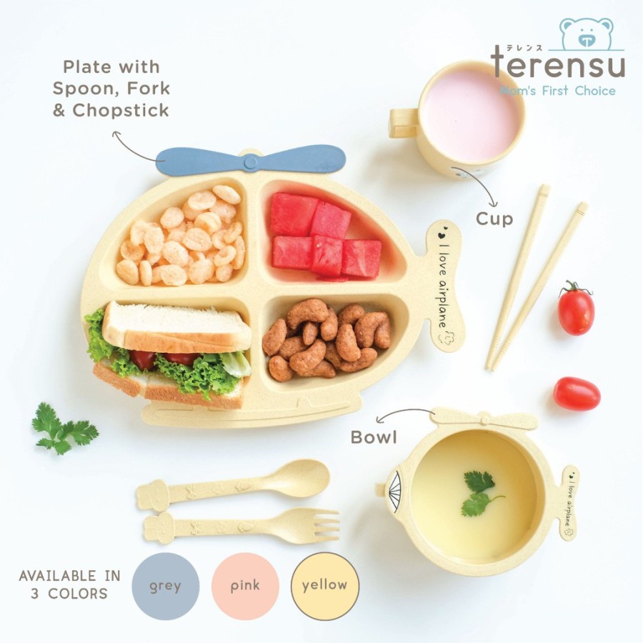 TERENSU - Plate Helicopter Set / Piring Makan Set Bayi &amp; Anak