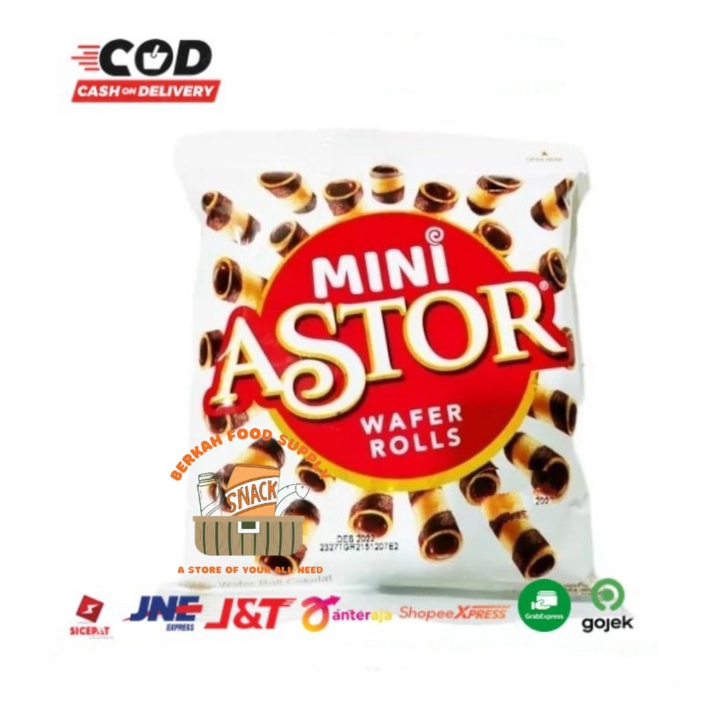 

( BERKAH ) MINI ASTOR Wafer Rolls 21 gr Mini Astor Wafer Coklat Roll Snack Cemilan Anak Murah