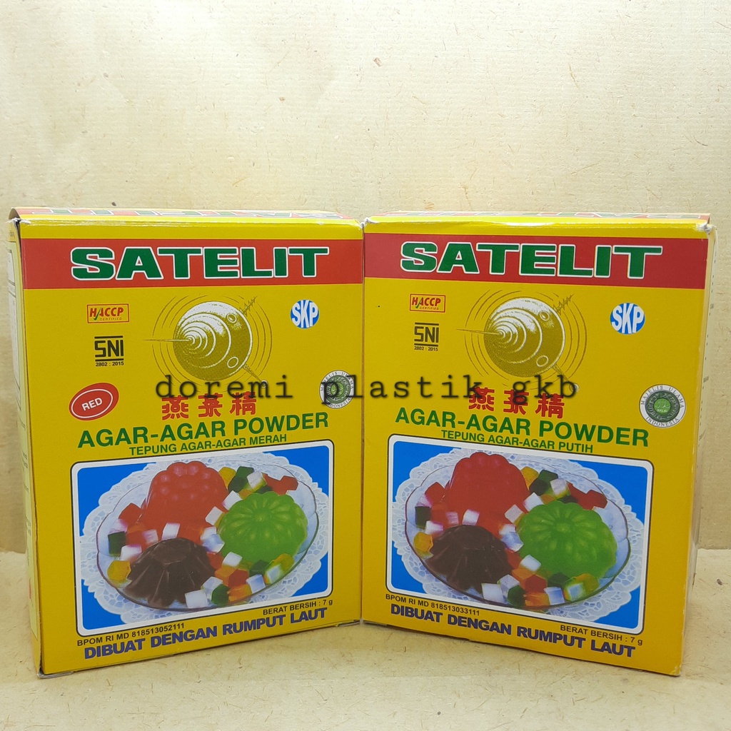 

[ECER] Satelit Super Agar - Agar sachet 7gr / satelit putih hijau coklat merah