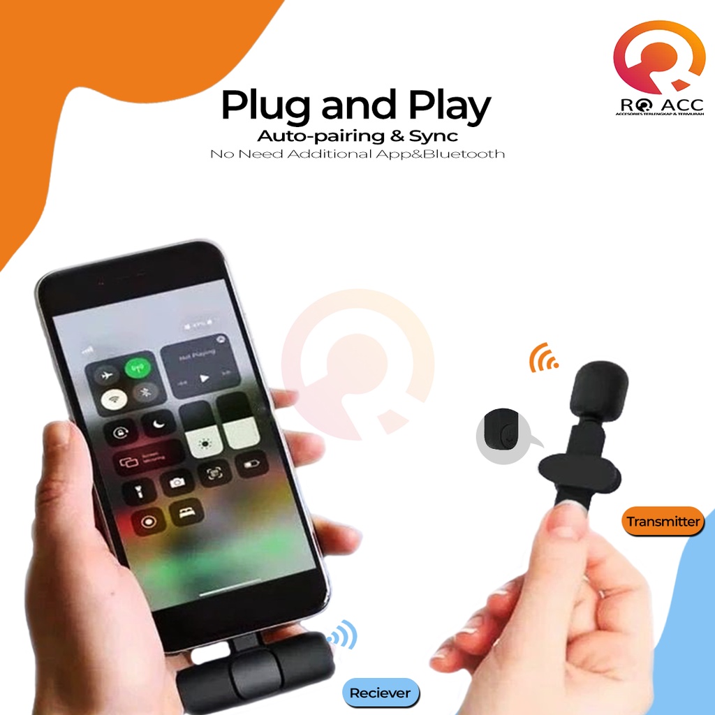 [RO ACC] K8 WIRELESS MICROPHONE TYPE C / LIGHTING MIC CLIP ON