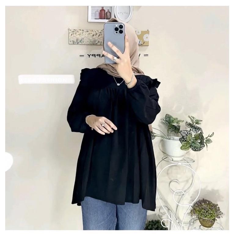 Qiran blouse crinkle airflow kemeja atasan