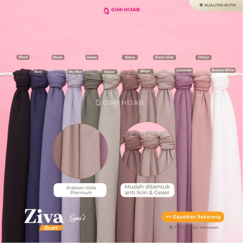 kerudung ziva scarf syar'i gimi hijab