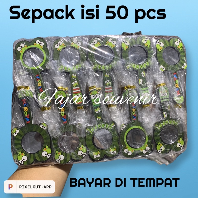 TERMURAH souvenir pernikahan cermin keroppi kemas plastik soupenir pernikahan kaca keroppi kemas pla