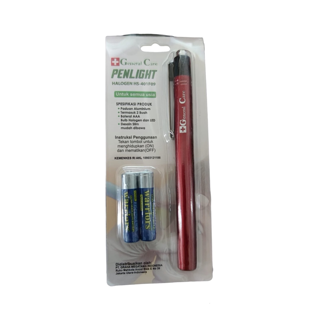 Penlight Halogen General Care / Senter Medis THT / Pen light Dokter GC