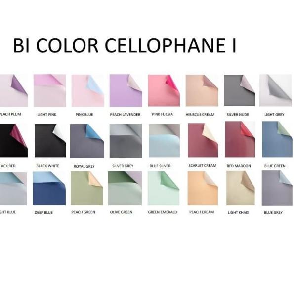 

Bi color cellophane/wrapping paper/kertas kado/kertas bunga buket