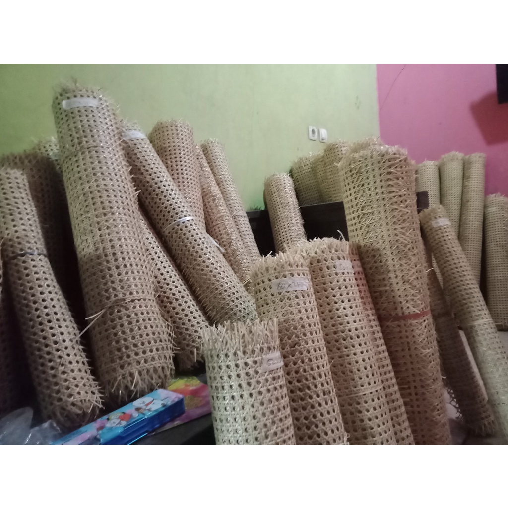 Anyaman Rotan Alam Lembaran/Meteran 65X175