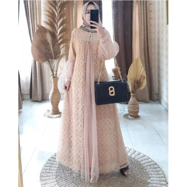 Gamis ozias viara | Gamis mutiara ozias | Gamis tangan balon