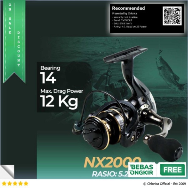 

Unik Gold Sharking NX2000 Series Metal Reel Fishing Reel 5.2:1 Gear Ratio - Hitam TaffSPORT Diskon