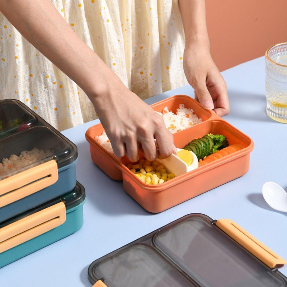 R-FLOWER Lunch Box Portable Microwavable Untuk Pelajar Pekerja Kantor Wadah Makanan