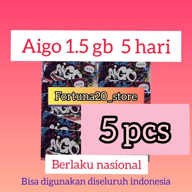 VOCER MURAH AXIS AIGO 1.5 GB 5HARI   5 pcs
