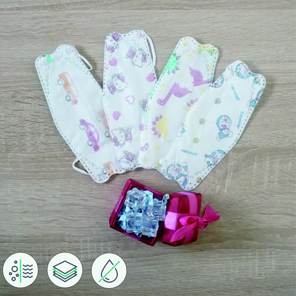 MASKER KF94 ANAK MOTIF PROMO CAREION - DINO 10PCS 4PLY