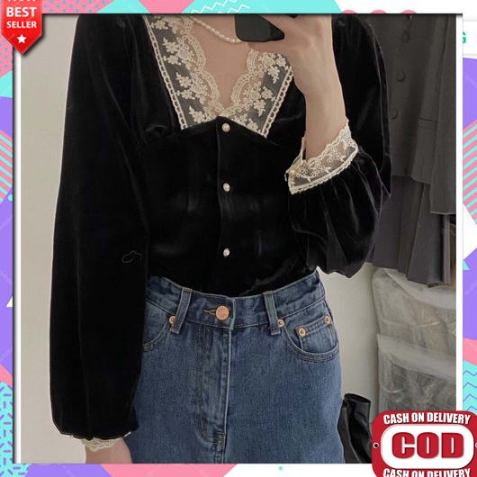 Kemeja Mewah Ngantor Kerja Busui Branded Natal Atasan Cewek Blus Korean Style Jumbo Dewasa Blouse Ba