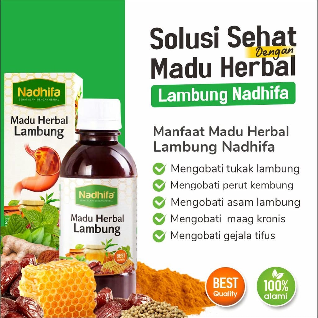 

Nadhifa Madu Herbal Lambung Ampuh Atas Masalah Pencernaan Komposisi Komplit