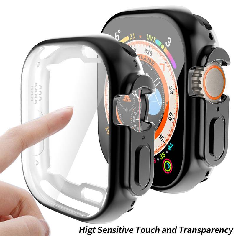 Case Pelindung Layar Bahan TPU Transparan Ukuran 49MM Untuk Apple Watch Ultra 49MM