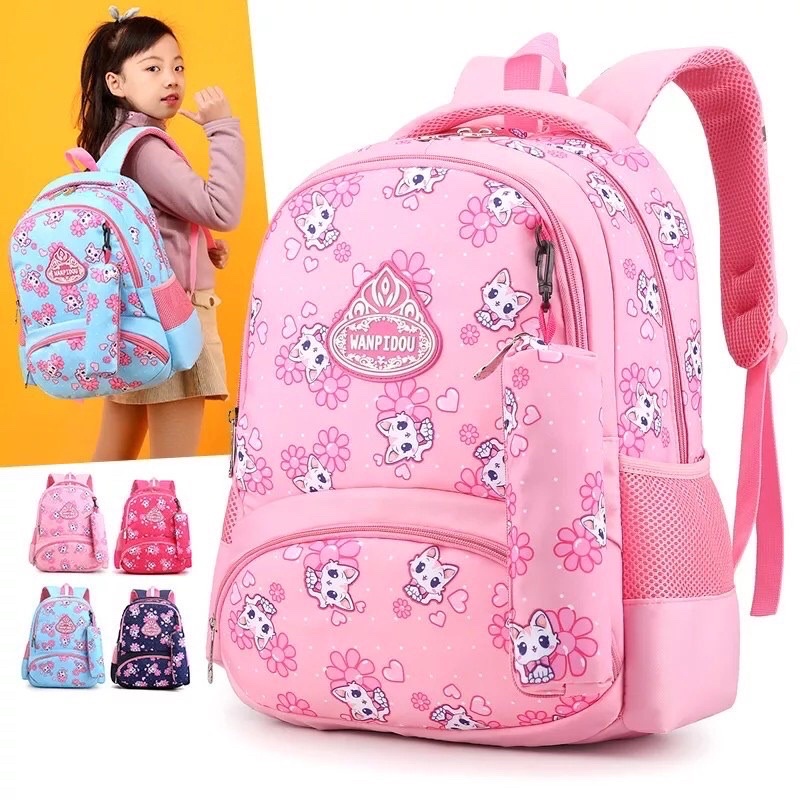 TAS RANSEL ANAK SEKOLAH CEWE PEREMPUA  KUCING LUCU