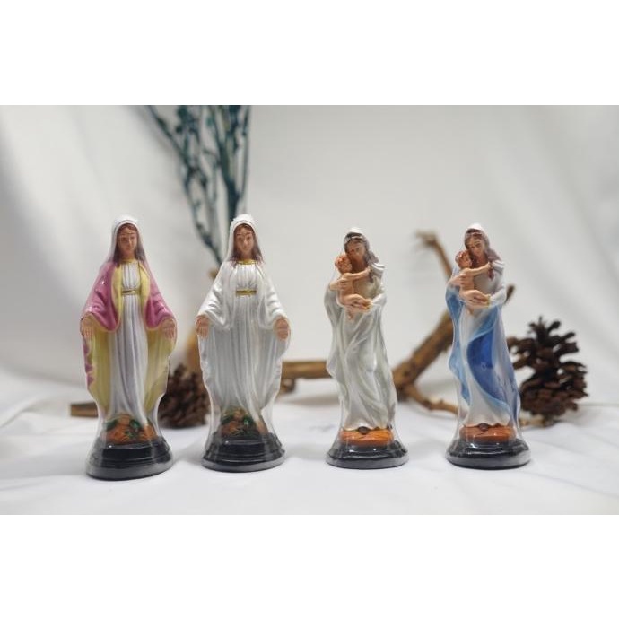 Flower Glass Dome Spesial Natal Bunda Maria Built in LED 12 x 22 cm