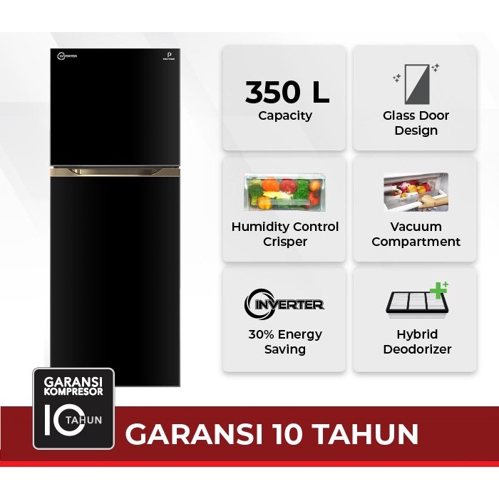 Kulkas POLYTRON New Belleza Big Liter jumbo 2 Pintu PRM 495 / 495X