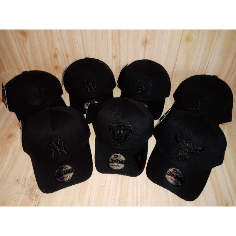 Topi baseball NY Bulls Raiders Detroit Topi mlb full black topi baseball hitam full
