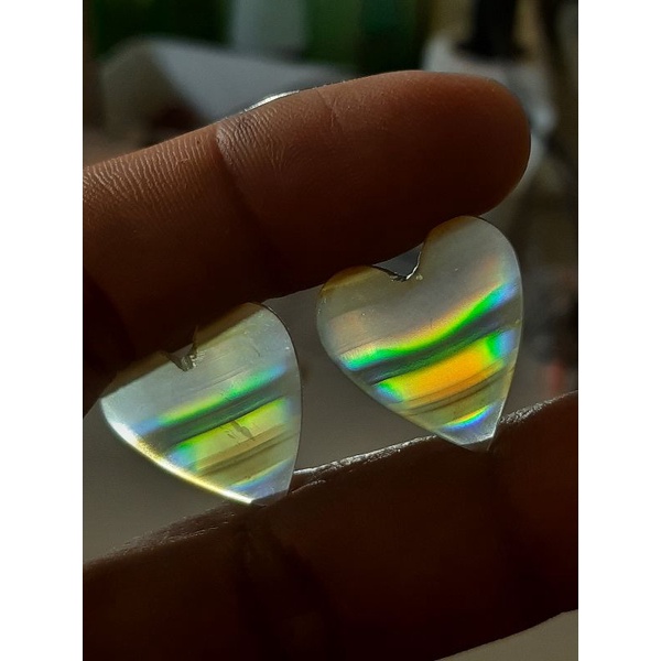 batu akik bentuk love fenomena pelangi