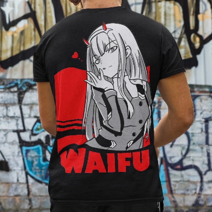 Tshirt Waifu Zero Two Anime Manga Darling In The Franxx Premium Unisex