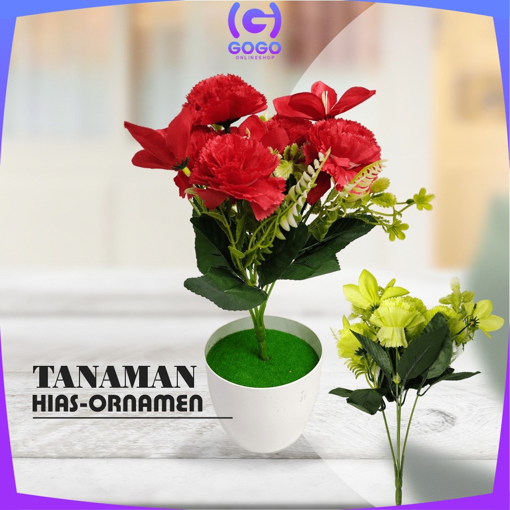 GOGO-C682 C684 Pot Tanaman Bunga Lily Artificial Dekorasi Rumah / Tanaman Hias Plastik Pot Bunga Hias Bunga Artifisial Dekorasi