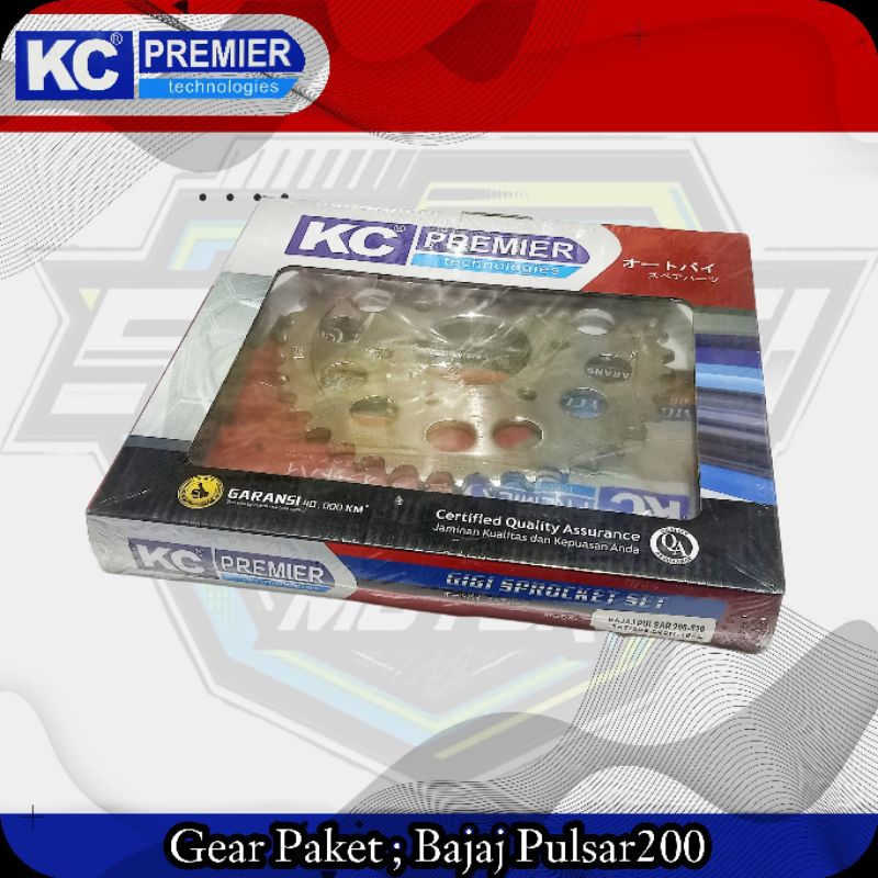 KCP GEAR PAKET BAJAJ PULSAR 200 (520H-39T-14T-108L) / KC PREMIER GIR SET BAJAJ (520H-39T-39T-14T-108L)