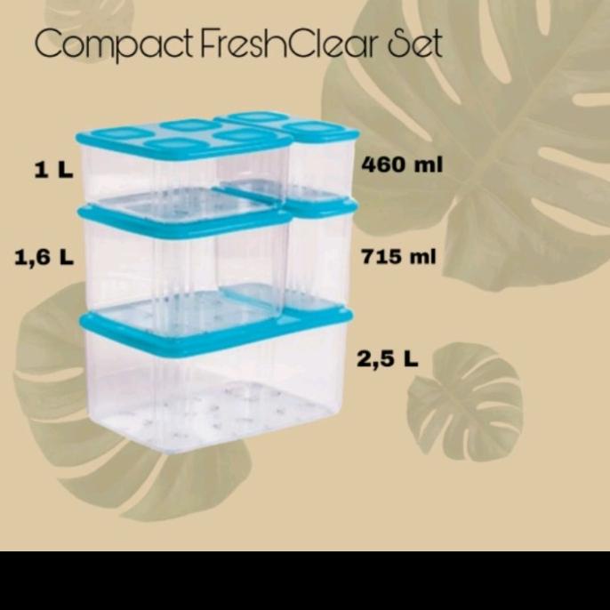 compact fresh clear set tupperware