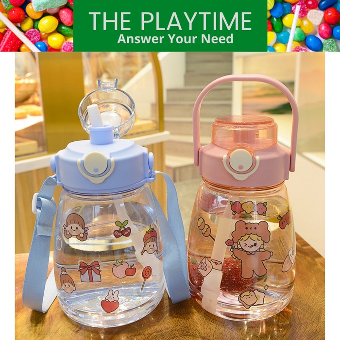Botol Minum Anak Tumbler Tempat Minuman Sedotan Stainless 1300ML Lucu