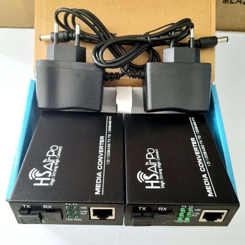 Converter LAN to FO HSAirpo CM100 10/100Mbps - PoE Support