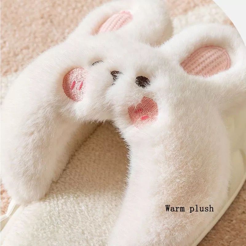 Sandal Rumah Wanita Kain Bulu Boneka Rabbit Halus Elastis Merk Balance Import 8826