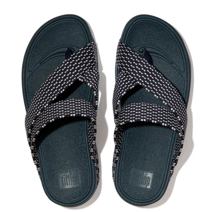 Fitflop Mens Sling Original Sandal Pria - Sea Blue/Cream Mix