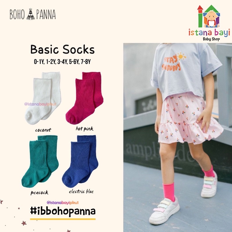 BOHOPANNA - BASIC SOCK - KAOS KAKI ANAK 0-8 TAHUN