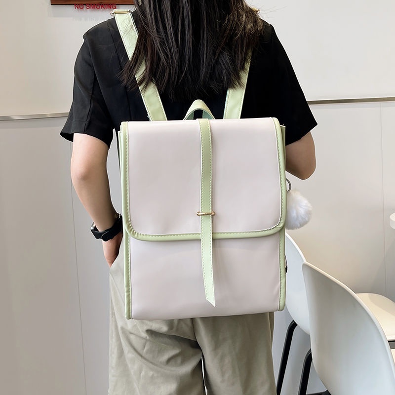 ✔Seraser Jepang Ransel Wanita PU Kulit Retro Sederhana Kapasitas Besar Ransel Perjalanan Tas Kampus Siswa SMP Tas Perguruan Tinggi