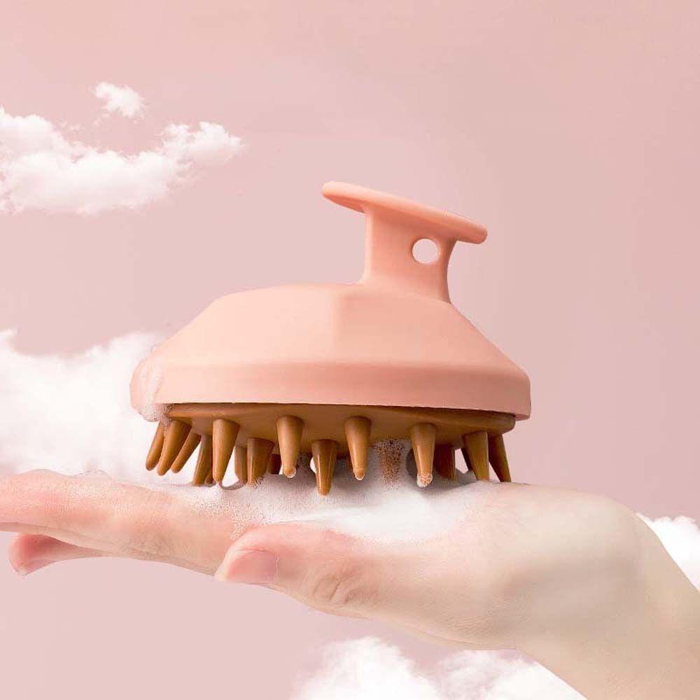 Augustina Sikat Shampo Exfoliator Sikat Badan Silikon Nyaman Bath SPA Silicone Brush Kepala Sikat Pijat Kulit Kepala