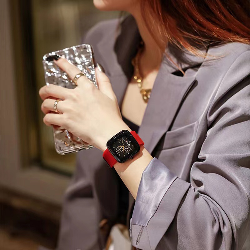 Jam Tangan Wanita Dan Pria Sporty Korean Fashion Analog Quartz Strap Silicon