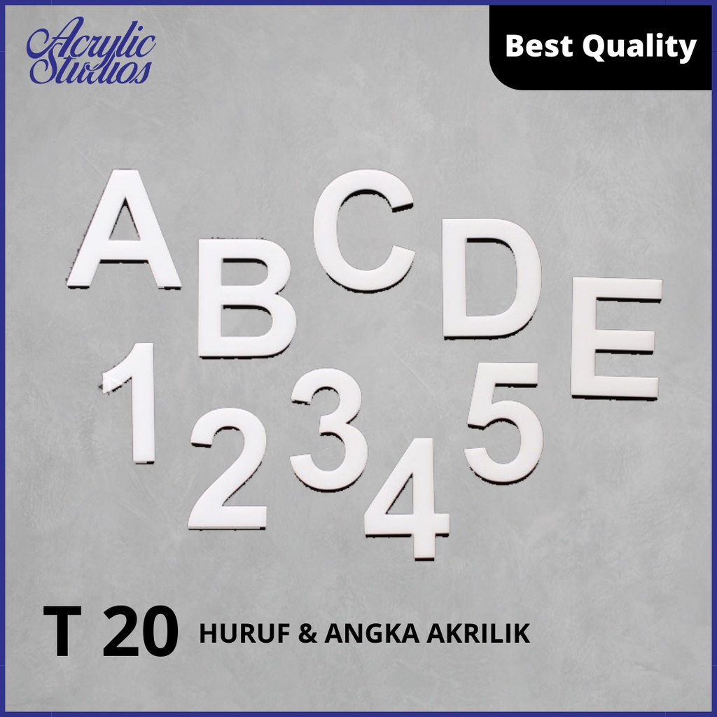 Huruf Timbul / Huruf & Angka Akrilik / Tinggi 20CM