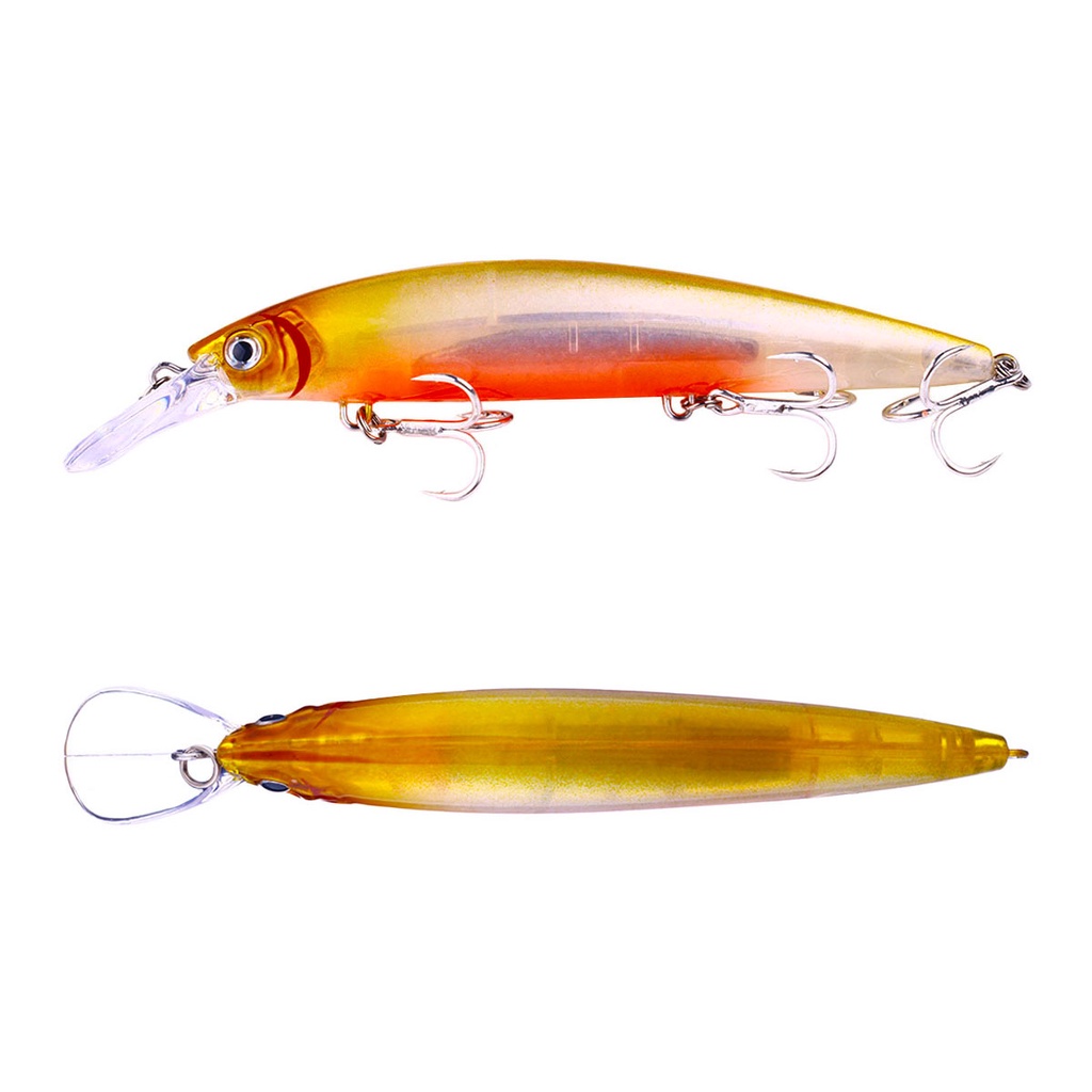 Hengjia 10 Color Plastic Bait 13cm/36g Ikan Big Fishing Lure 3D Eyes Swimbait Lure Deep Diving Laser Sinking Umpan Pancing Wobbler Sea Tackle